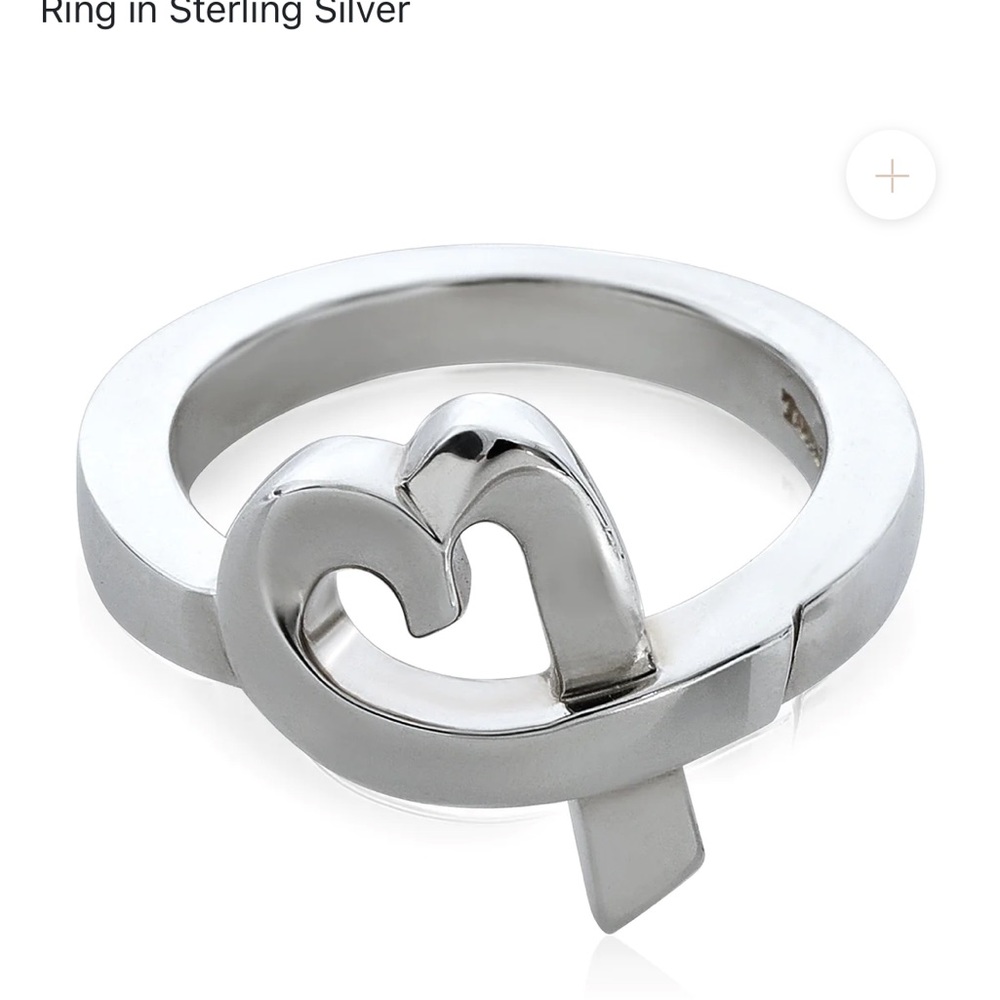 Tiffany & Co Estate Heart Ring Sterling Silver TIF274